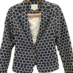 Kate Spade Navy and White Polka Dot Blazer